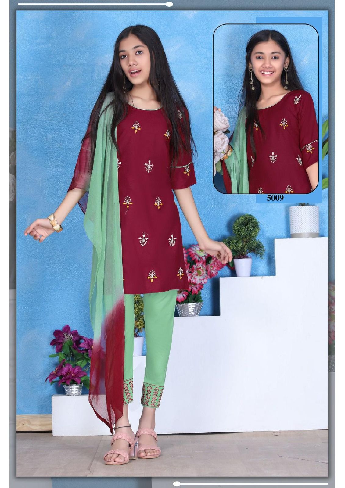 Gauri By Trendy Size Set Kids Kurti With Bottom Dupatta Girls Wear Catalog